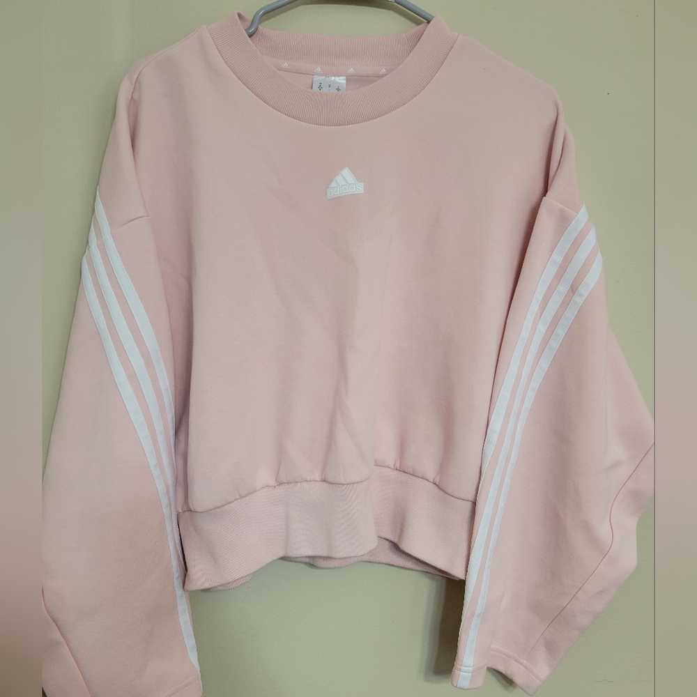 Adidas Women's Soft Pink Crew Neck Sweater